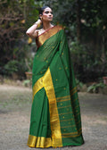 Chettinad cotton saree with traditional checks from Tamil Nadu